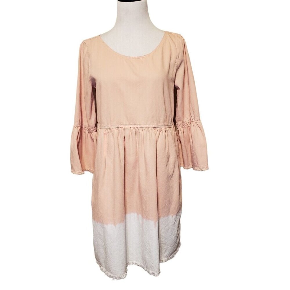 Anthropologie Holding Horses Pink Ombre Lilibet Raw Hem Dip Dye Dress size 6